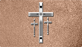 DNSEMP-C-517-SL-SH-BZ Empire Corner Silver 3 Crosses Shim Bronze